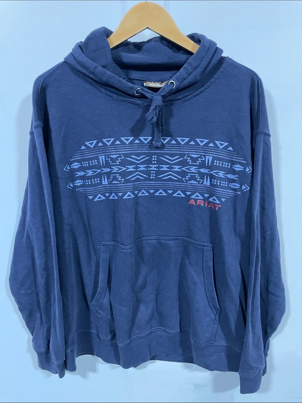 Ariat Navy Crewneck Hoodie with Aztec Chest Graphic